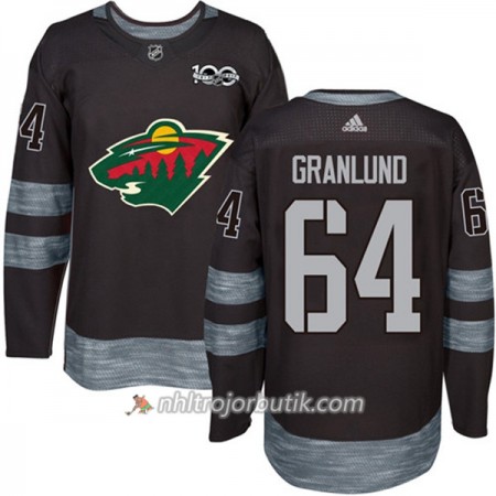 Män Ishockey Minnesota Wild Tröja Mikael Granlund 64 1917-2017 100th Anniversary Adidas Svart Authentic